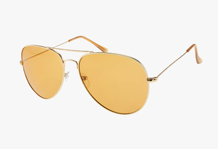 metal aviator sunglasses orange lenses
