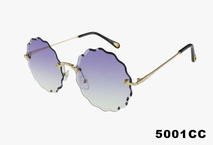 Wholesale Fashion Rimless Round Diamond Cut Sunglasses – Solar