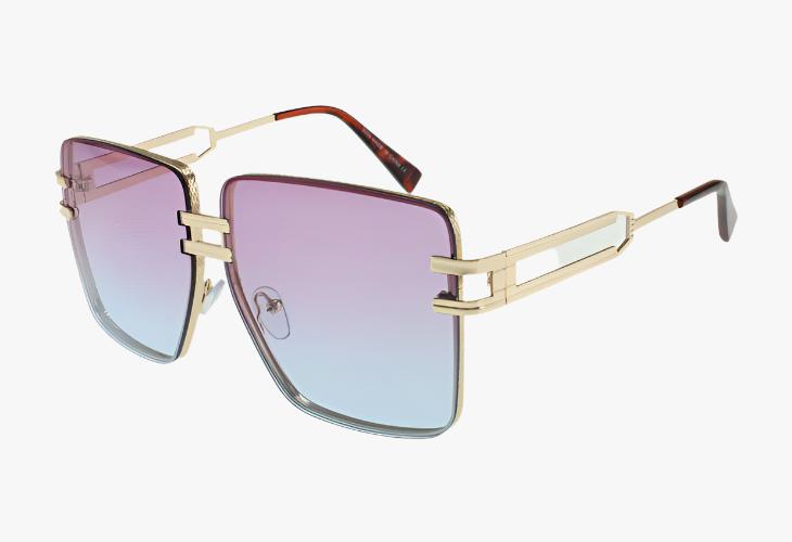 purple gradient Wholesale Fashion Metal Split Frame Pilot Sunglasses