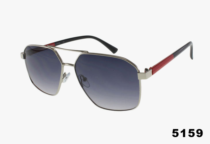 silver smoke Wholesale Fashion Metal Square Aviator Sunglasses