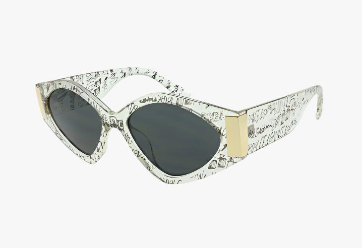 white Wholesale Fashion Print Angular Butterfly Sunglasses