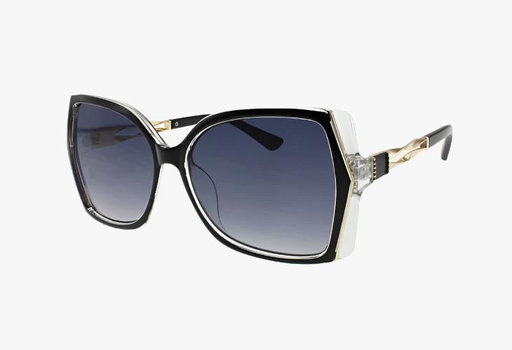 black Wholesale Luxury Square Style Chain Sunglasses