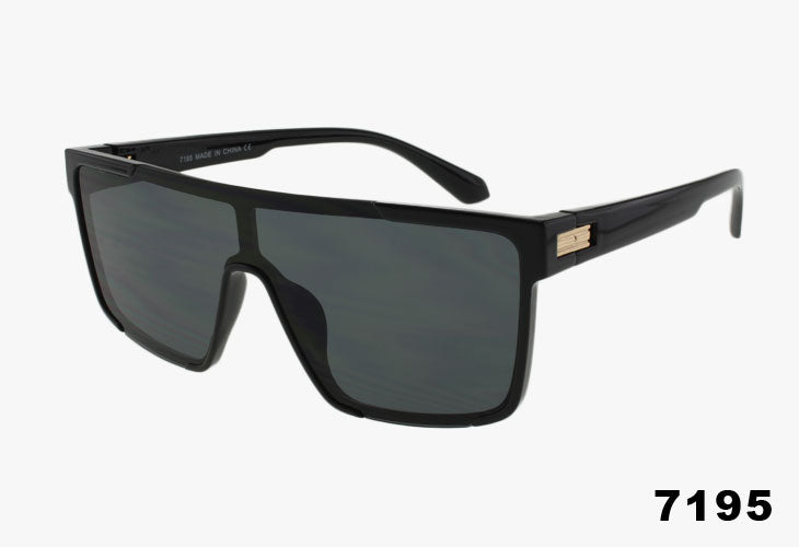black Wholesale Fashion Sport Shield Flat Top Sunglasses
