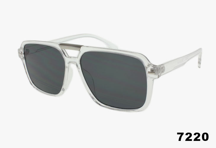 clear Metal Bridge Square Aviator Wholesale Sunglasses