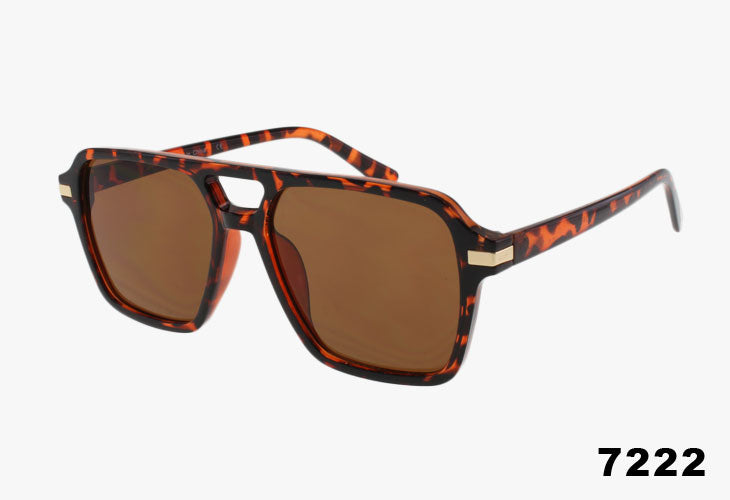 brown Square Aviator Pilot Wholesale Sunglasses