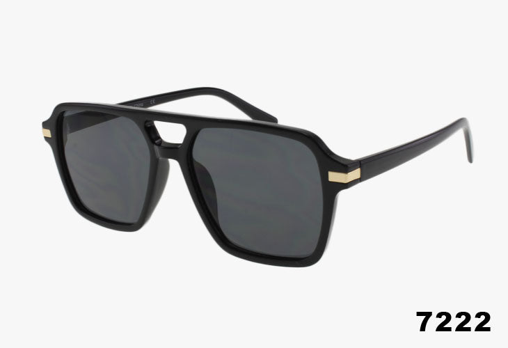 matte black Square Aviator Pilot Wholesale Sunglasses