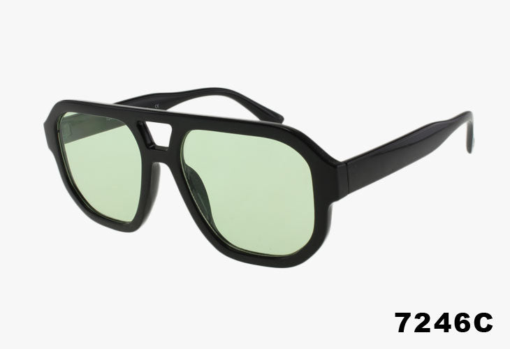 green Classic Large Color Lens Pilot Wholesale Sunglasses