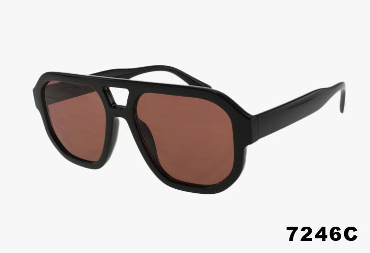 brown Classic Large Color Lens Pilot Wholesale Sunglasses