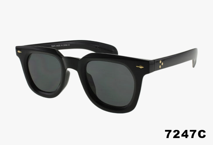 black Wholesale Fashion Thick Framed Square Oval Sunglasses