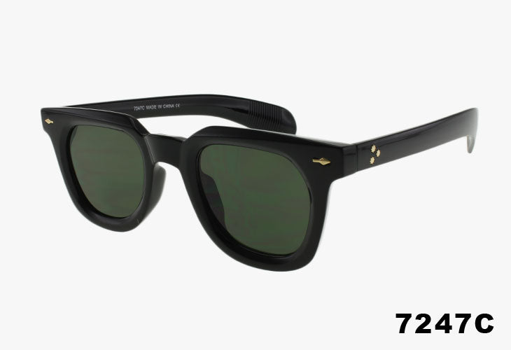 black Wholesale Fashion Thick Framed Square Oval Sunglasses
