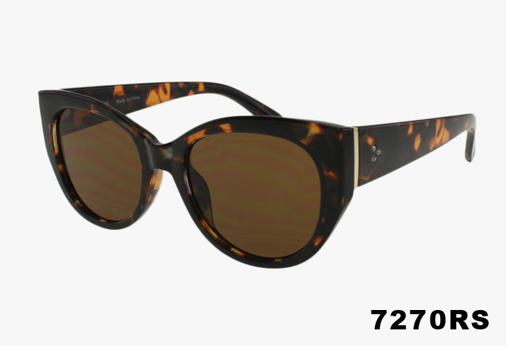 tortoise Wholesale Fashion Rounded Cat Eye Rhinestone Sunglasses