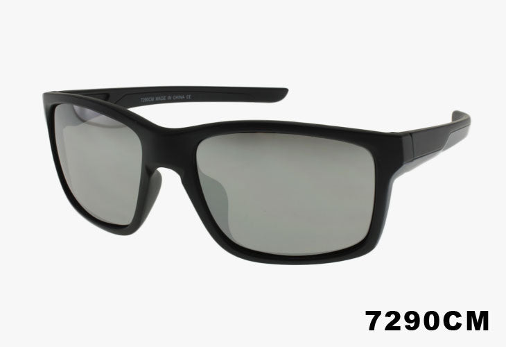 silver mirror Wholesale Classic Curved Sports Style Sunglasses