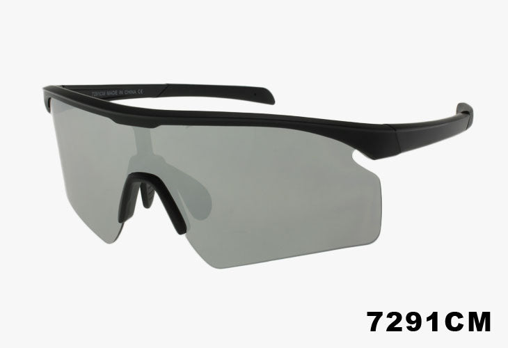 silver mirror Wholesale Fashion Half Rim Shield Sport Sunglasses