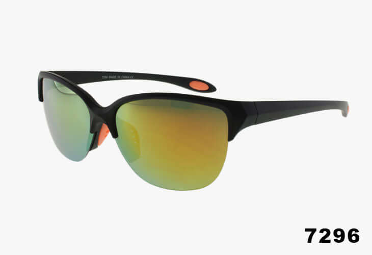 Wholesale Classic Rimless Sport Sunglasses in black with gradient lenses, perfect for sporty looks and UV protection.