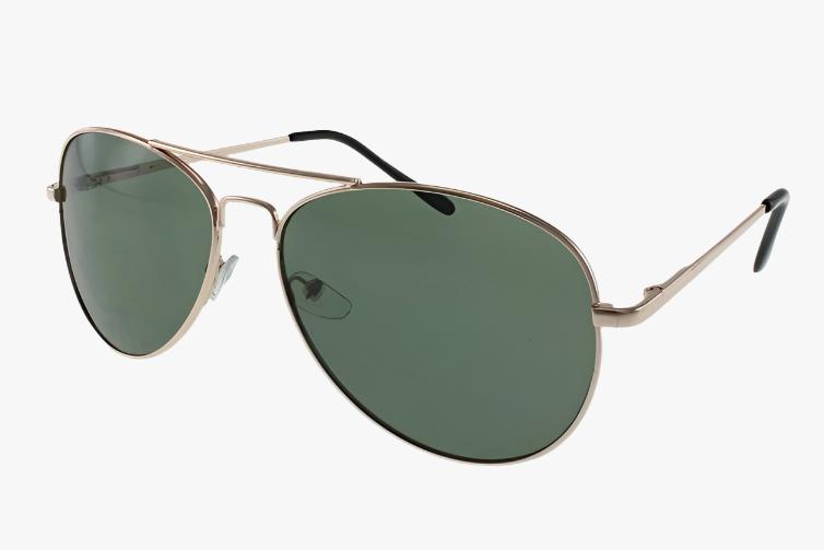 green Wholesale Classic Spring Hinge Metal Aviator Sunglasses-Wholesale sunglasses sporty shield frames impact-resistant lenses