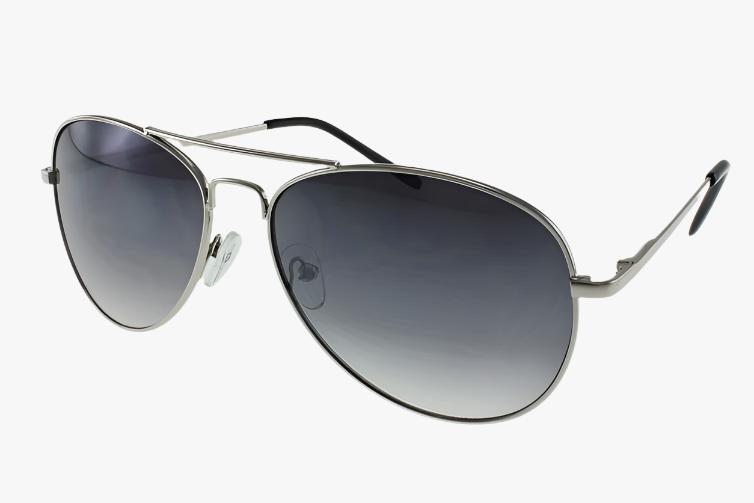 silver smoke Wholesale Classic Spring Hinge Metal Aviator Sunglasses-Retro wholesale eyewear colorful lenses for retailers