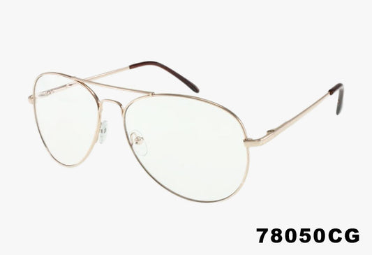 Wholesale Classic Spring Hinge Metal Aviator Clear Lens Glasses