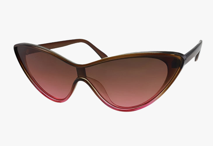 pink Wholesale Fashion Cat Eye Shield Ombre Sunglasses