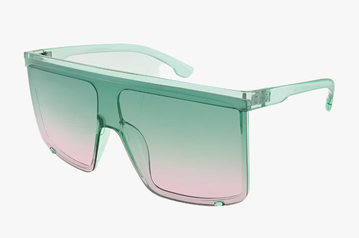 green Fashion Shield Style Color Wholesale Sunglasses