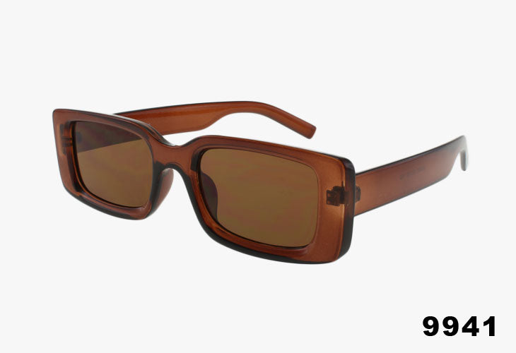 Brown sunglasses on a white background with the number 9941.