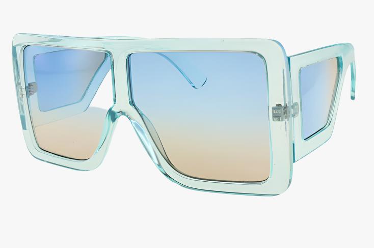 blue Oversized Square Color Lens Wholesale Sunglasses