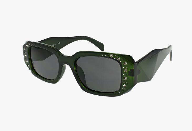 green Wholesale Fashion Geometric Rhinestone Sunglasses