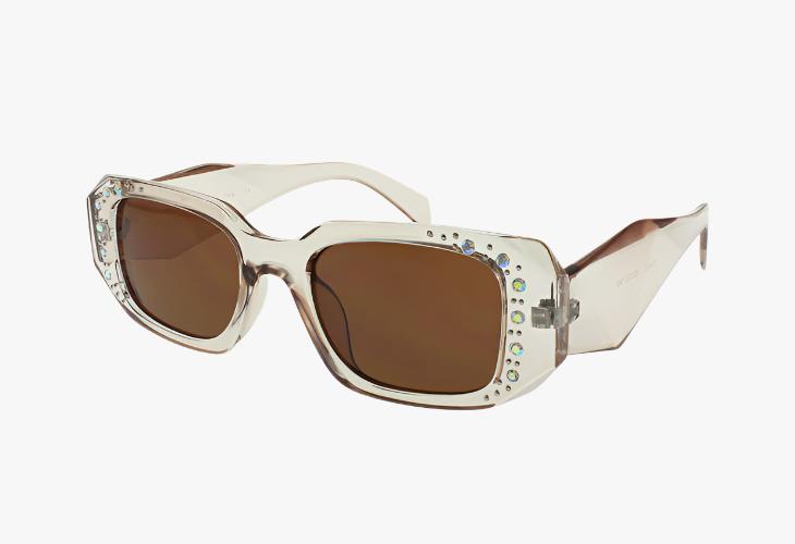 tan Wholesale Fashion Geometric Rhinestone Sunglasses