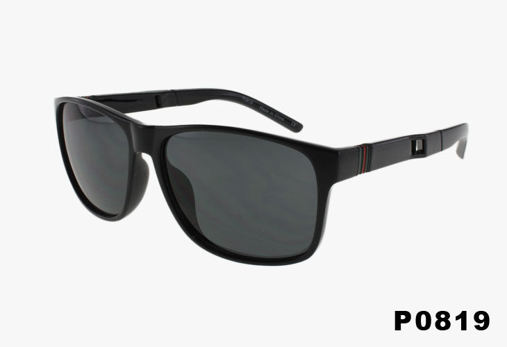 Black sunglasses with a clear background