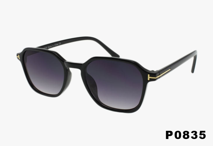 black Wholesale Slim Square Fashion Sunglasses