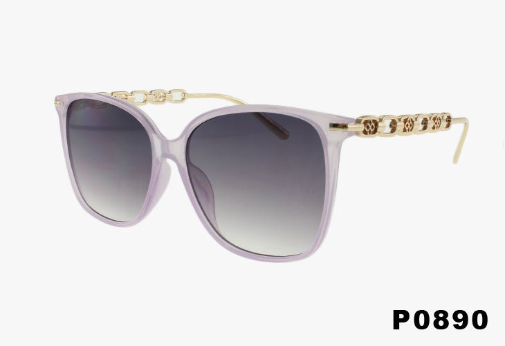 pink Luxury Cat Eye Floral Chain Link Wholesale Sunglasses