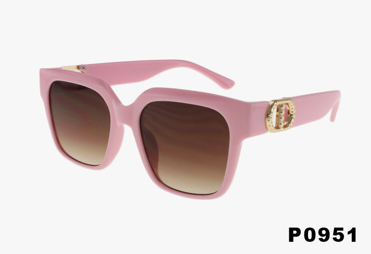 pink frame Wholesale Fashion Square Luxury Metal Buckle Sunglasses