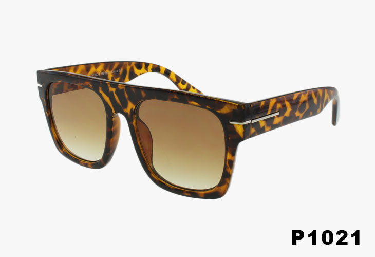 tortoise Rectangle Flat Top Fashion Wholesale Sunglasses