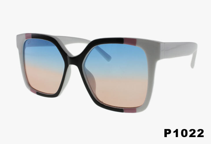 white Large Square Frame Fashion Sunglasses for wholesale