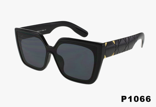 black Square Cat Eye Quilted Sunglasses for wholesale