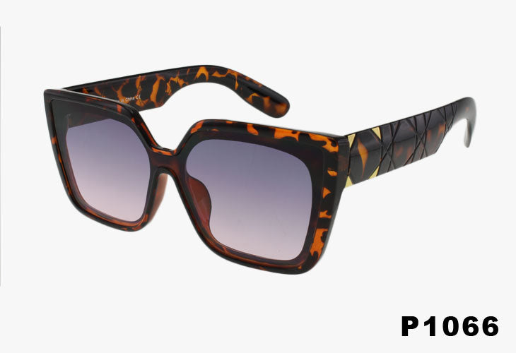 tortoise Square Cat Eye Quilted Sunglasses for wholesale