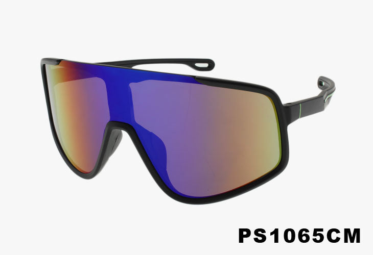 green blue Oversized Sport Shield Wholesale Sunglasses