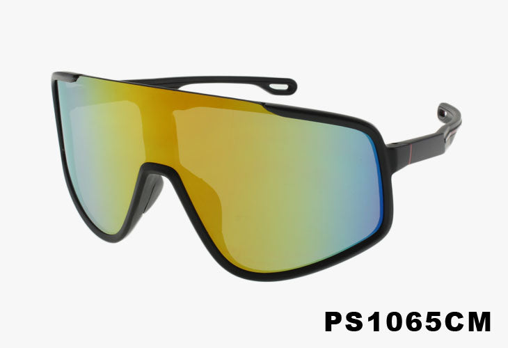 yellow Oversized Sport Shield Wholesale Sunglasses