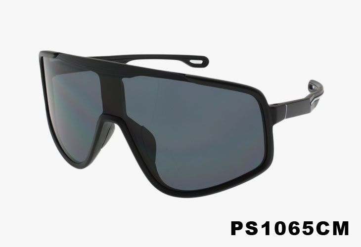 black Oversized Sport Shield Wholesale Sunglasses
