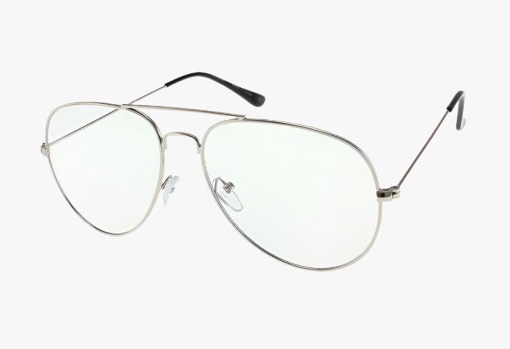 silver Wholesale Metal Tear Drop Aviator Blue Light Glasses