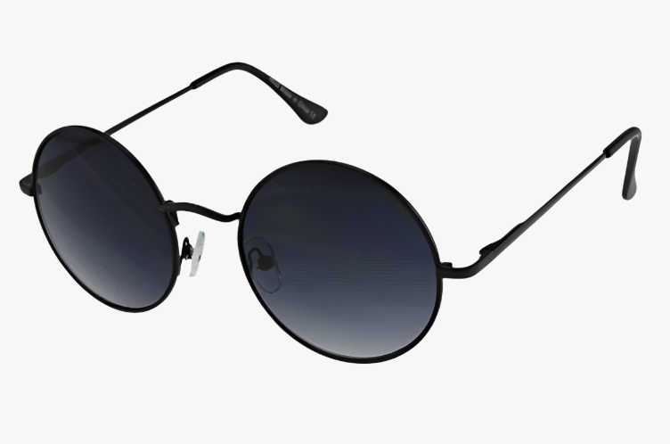 black Classic Round Metal Wholesale Sunglasses