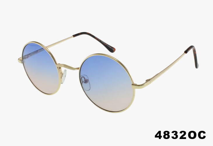 4832OC - Classic Round Metal Wholesale Ombre Sunglasses