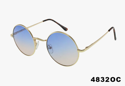 4832OC - Classic Round Metal Wholesale Ombre Sunglasses