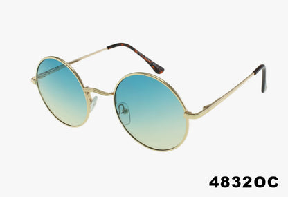 4832OC - Classic Round Metal Wholesale Ombre Sunglasses