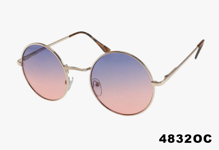 pink Classic Round Metal Wholesale Ombre Sunglasses