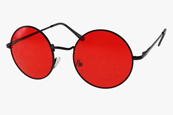 black red Classic Round Metal Wholesale Color Sunglasses