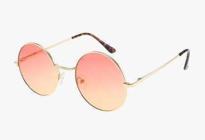 orange Classic Round Metal Wholesale Ombre Sunglasses