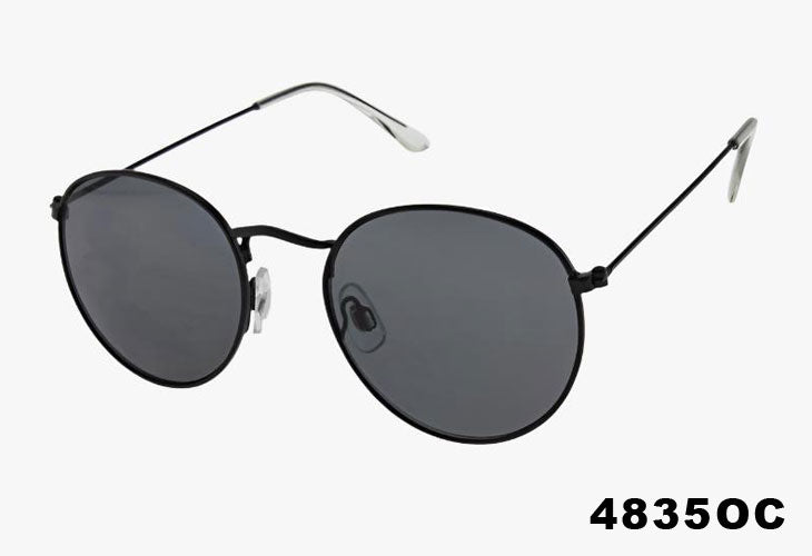 black Wholesale Classic Oval Metal Sunglasses