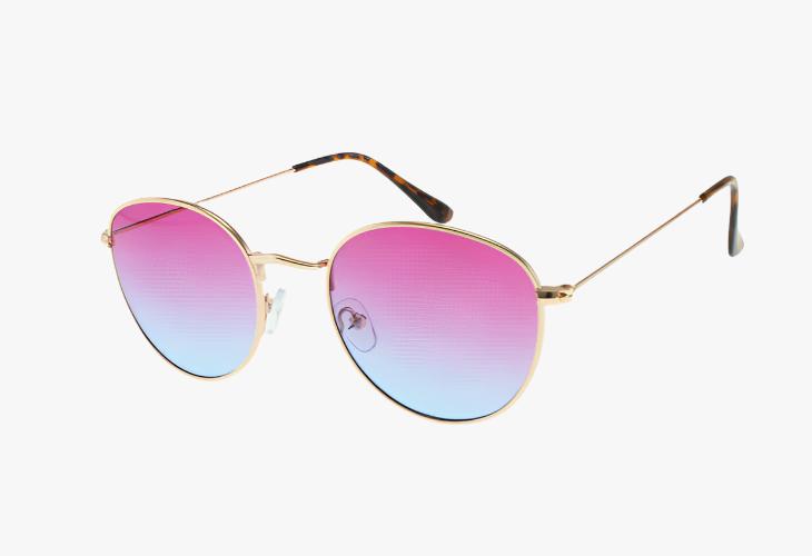 pink Wholesale Classic Oval Metal Ombre Sunglasses