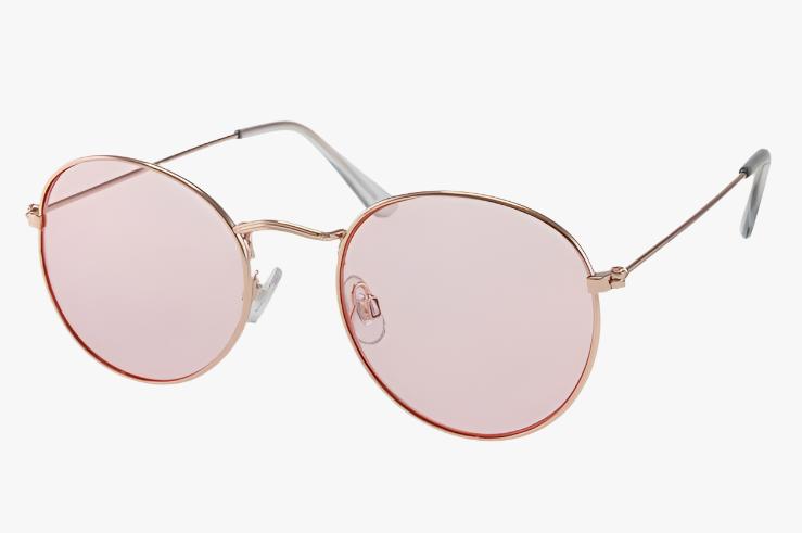 pink Wholesale Classic Oval Metal Color Sunglasses