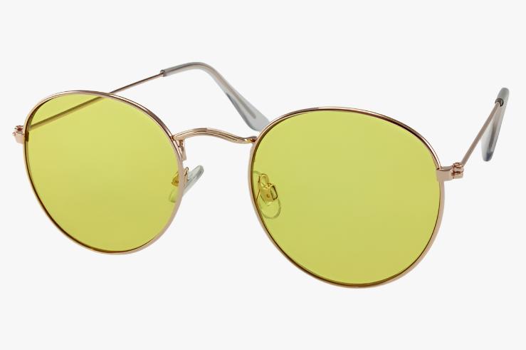 yellow Wholesale Classic Oval Metal Color Sunglasses